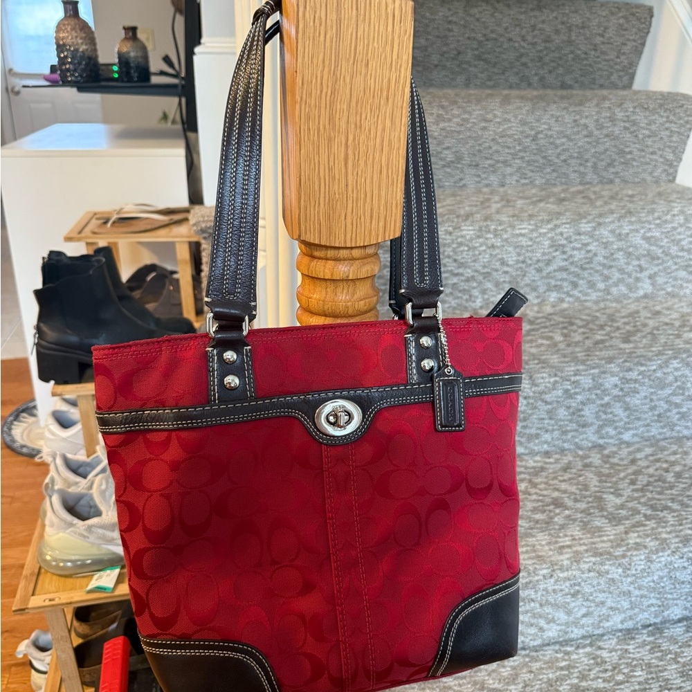 RED COACH BAG